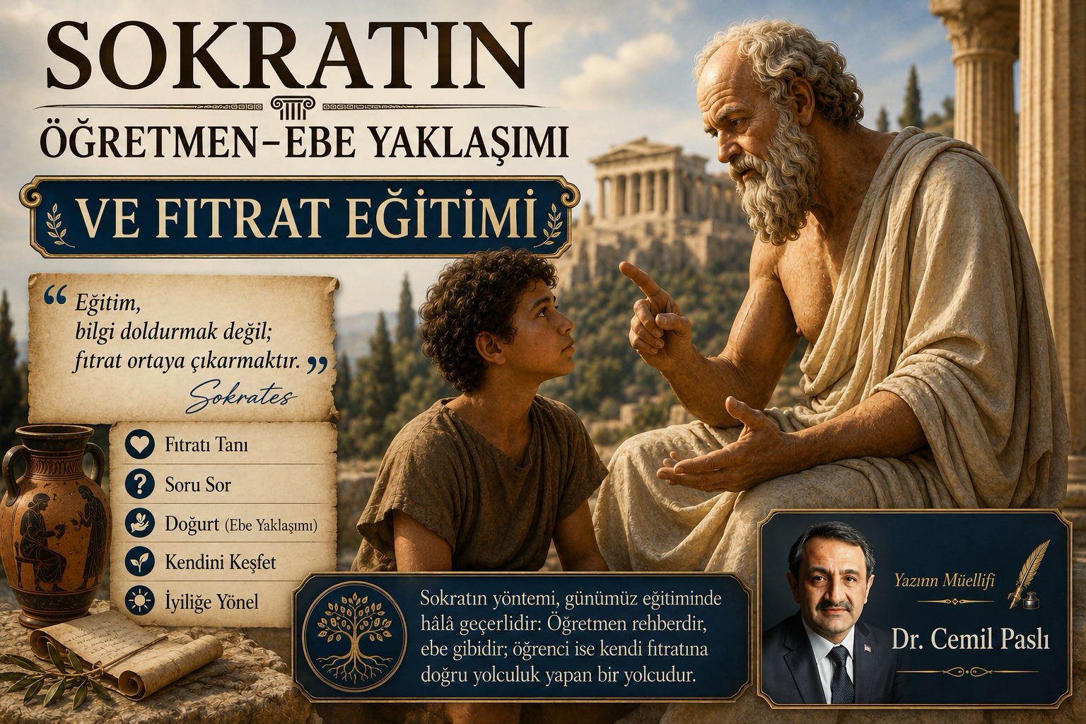 Sokrat’ın “Öğretmen-Ebe” Yaklaşımı ve Fıtrat Eğitimi (Türkçe-İngilizce) / Dr. Cemil Paslı